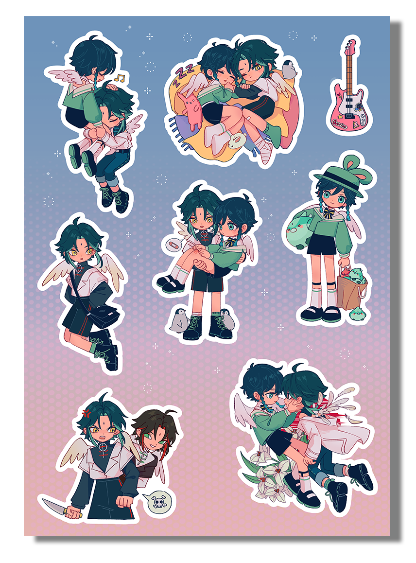 GENSHIN| Xiaoven Angels A5 sticker sheet