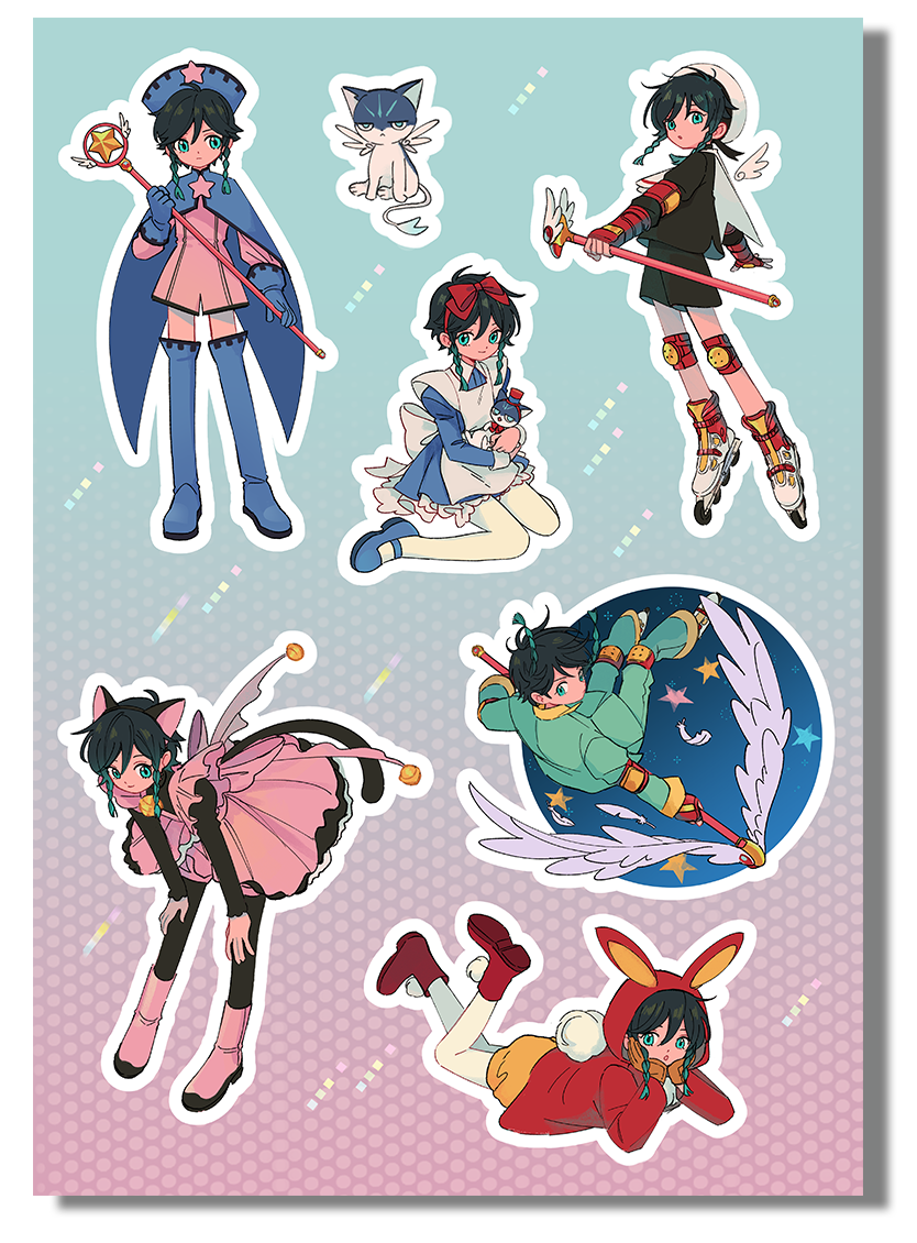 GENSHIN | Cardcaptor Venti A5 sticker sheet